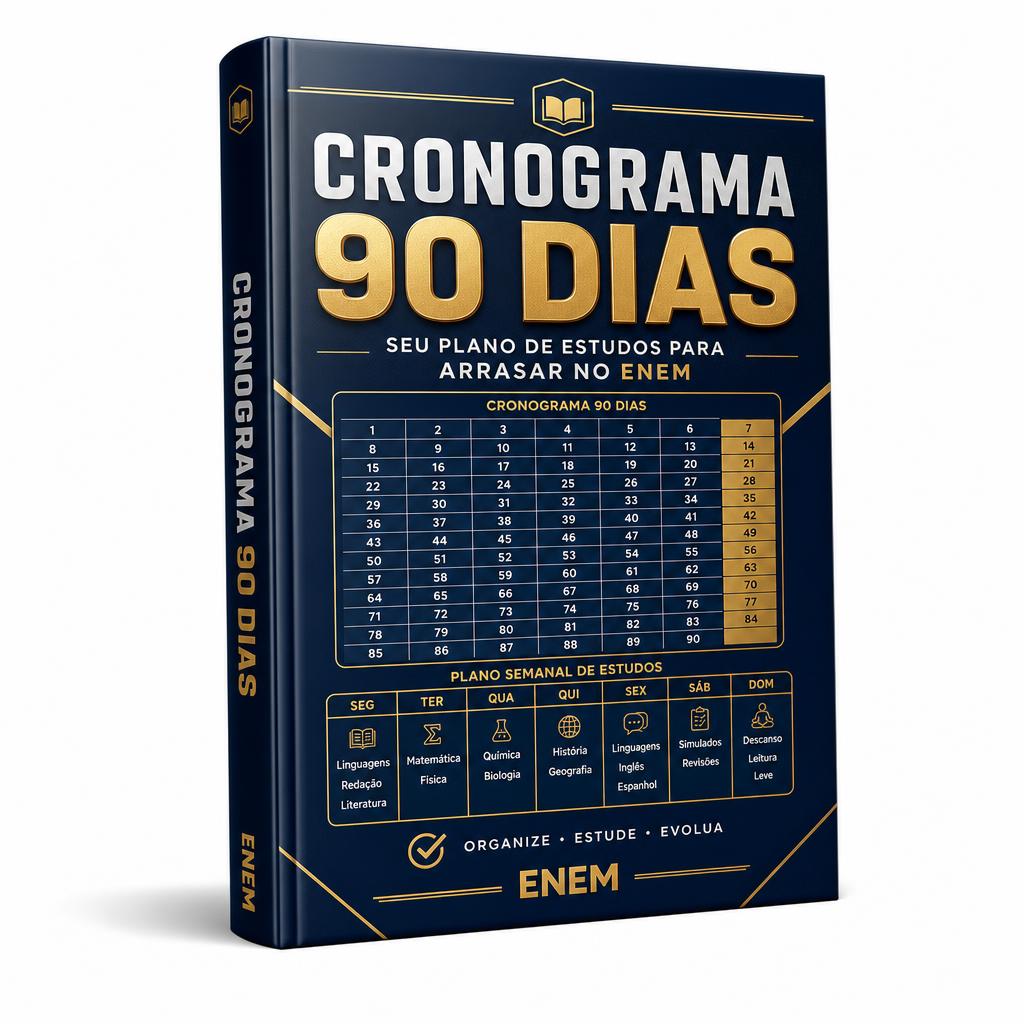 Capa do bônus Cronograma de estudos ENEM 90 Dias