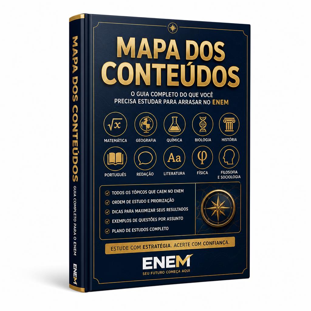 Capa do bônus Mapa dos Conteúdos que Mais Caem no ENEM